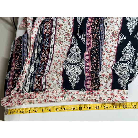 Bongo Skirt Womens Large Black Maxi Floral Boho Beachy Festival Hippie Summer - Picture 7 of 9